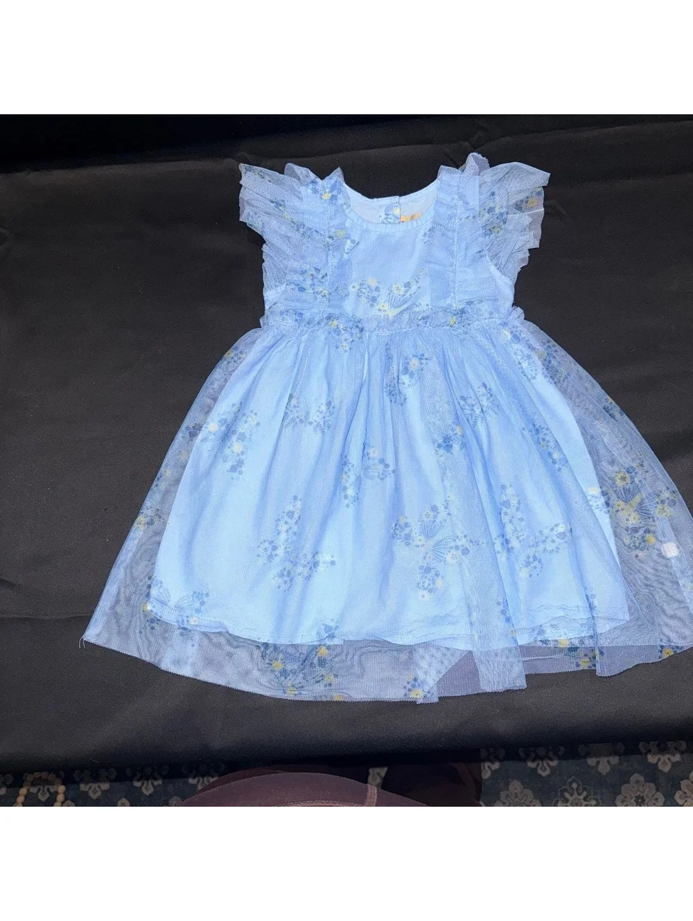 Bearpaw Baby Girl Blue Floral Dress Size 18M